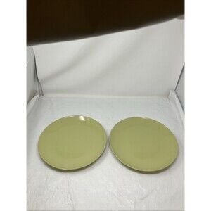 IKEA Dinnerware Fargrik Dinner Plates Set Of 2 Avocado Green 21963 Round 11”